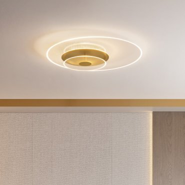Nova Luce Copo - plafonnier - Ø 60 x 9,6 cm - 35W dimmable LED inclus - laiton doré