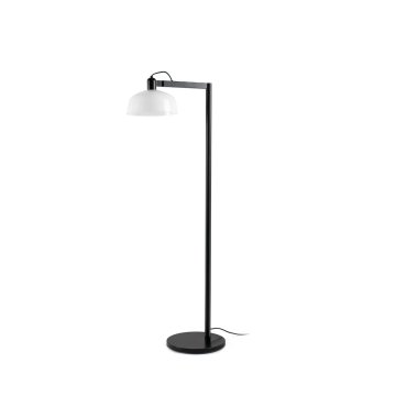 Faro Tatawin - lampadaire - 30 x 47,4 x 148 cm - noir et verre laiteux