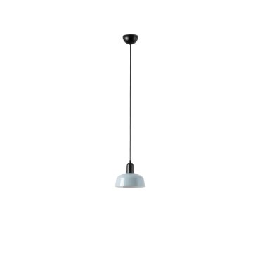 Faro Tatawin S - suspension - Ø 18,4 x 208,1 cm - noir satiné et bleu grisâtre brillant