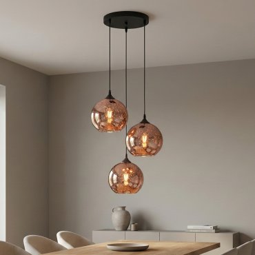 Nova Luce Blaze - lampe suspendue - Ø 35 x 155 cm - cuivre