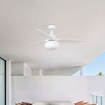 Faro Outwood L - ventilateur de plafond avec lumière - Ø 150 cm - IP44 - blanc mat