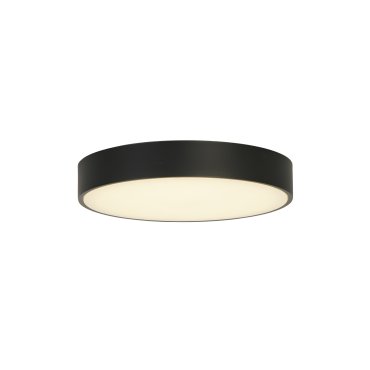 Searchlight Palma - plafonnier - Ø 25 x 4 cm - 12W LED inclus - noir et opale