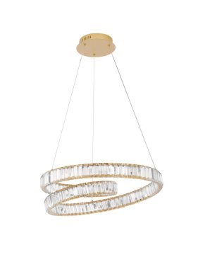 Nova Luce Conceto - suspension - Ø 60 x 120 cm - 50W LED dimmable inclus - or