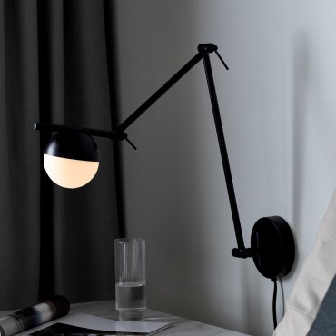 Nordlux Contina - plafonnier/mural avec interrupteur - 73,6 x 12,5 x 37,2 cm - noir et blanc opale
