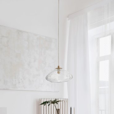 Nova Luce King - lampe suspendue - Ø 26 x 200 cm - or et transparent