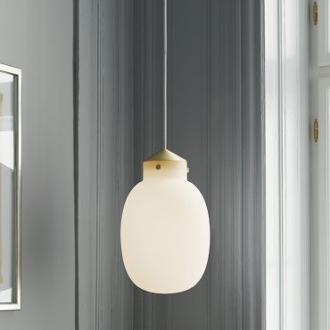 Design for the People Raito 22 - lampe suspendue - Ø 22,5 x 44,4 cm - blanc et laiton