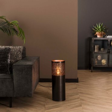 Vico Cylinder Nickel - lampadaire - Ø 20 x 60 cm - nickel noir