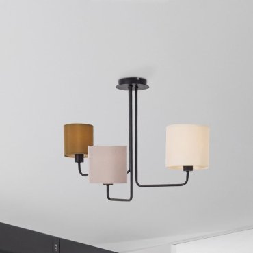 Nova Luce Bitonto - lampe suspendue - Ø 56,2 x 43 cm - noir sable, gris, marron et ivoire