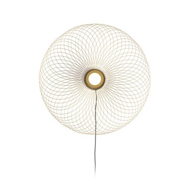 MODÈLE D’EXPOSITION - VK Lighting Synnefo - applique murale avec interrupteur à câble et prise - Ø 74 x 7 cm - 8W LED inclus - or