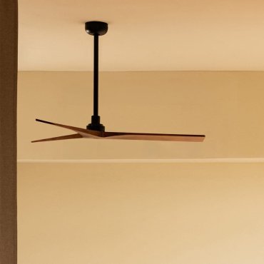 Faro Klim M - ventilateur de plafond - Ø 125 cm - noir mat et noyer foncé