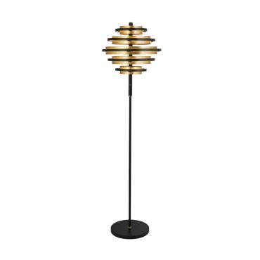 Searchlight Hive - lampadaire - Ø 40 x 148 cm - 37W LED dimmable inclus - noir et or