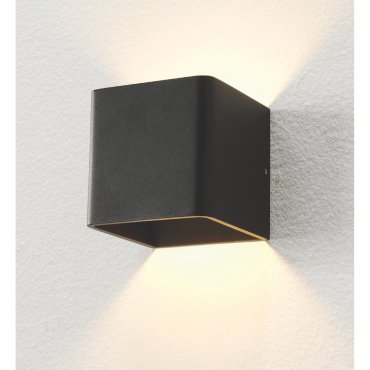 Artdelight Fulda - applique murale - 10 x 10 x 10 cm - 6W LED dimmable inclus - noir