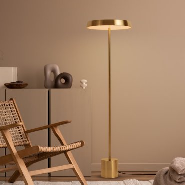 Nova Luce Vetro - lampadaire - Ø 40 x 136 cm - 33W  LED inclus - or satiné