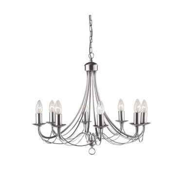Searchlight Maypole - lustre - Ø 60 x 100 cm - argent satiné