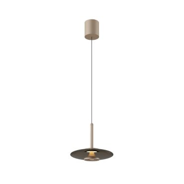 Artdelight Madison – suspension – Ø 22 x 200 cm – 11W LED dimmable inclus – IP20 – champagne et café