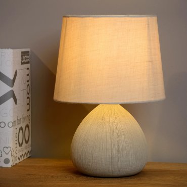 Lucide Ramzi - lampe à poser - Ø 18 x 26 cm - beige