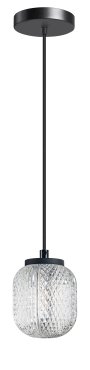 ETH Kristel - suspension - Ø 15 x 200 cm - transparent et noir