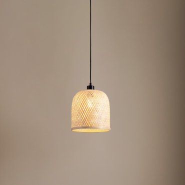 Nova Luce Intra - lampe suspendue - Ø 23 x 130 cm - bambou naturel et noir