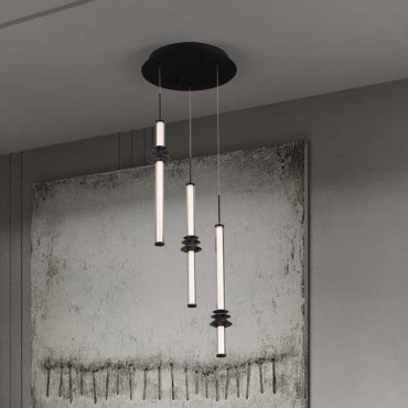 Nova Luce Stalactite - lampe suspendue - Ø 35 x 170 cm - 18W dimmable LED inclus - noir sablé