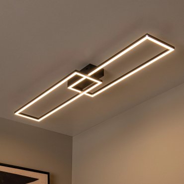 Lucide Arianne - plafonnier - 22 x 93 cm - LED 23W incluse - couleur de lumière réglable - noir