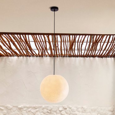 Nova Luce Moon - suspension extérieure - Ø 40 x 200 cm - IP65 - blanc et noir