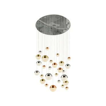 Searchlight Planets - lampe suspendue - Ø 97 x 300 cm - 27 x 7W LED dimmable inclus - multicolore