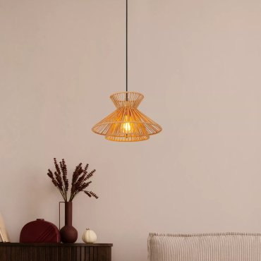 Lucide Tasman - lampe suspendue - Ø 32 x 150 cm - naturel