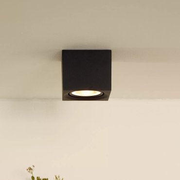 Lucide Fedler - spot en saillie - 12 x 12 x 8,5 cm - 12W LED dimmable inclus - dim to warm - noir