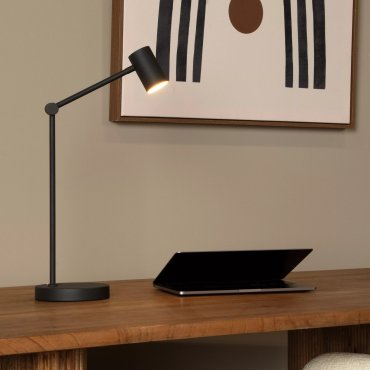Lucide Tipik - lampe de table rechargeable - 28,9 x 15 x 64 cm - gradateur à 3 niveaux - 3W LED inclus - noir
