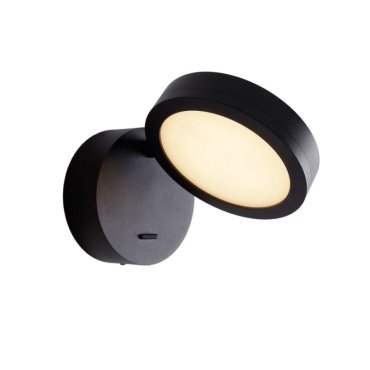 Maxlight Ibiza - applique murale en saillie avec interrupteur - Ø 9 x 16 cm - 6W LED inclus - noir