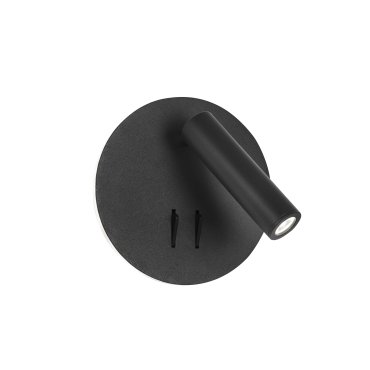 SECONDE CHANCE - Nova Luce Penor - applique murale avec interrupteur - Ø 14 x 5,7 cm - 9W LED inclus - noir sable
