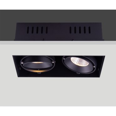 Artdelight Trofa - spot encastré 2L - 195 x 95 mm, 197 x 97 mm taille d'encastrement - noir