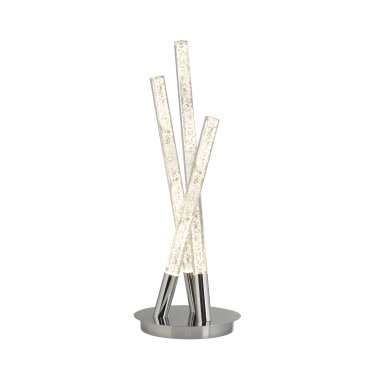 Searchlight Bubbles - lampe à poser - Ø 16 x 43 cm - 6W LED inclus - chrome et transparent