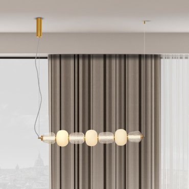 Nova Luce Movil - lampe suspendue - 110 x 125 x 17 cm - 42W dimmable LED inclus - or, transparent et opale