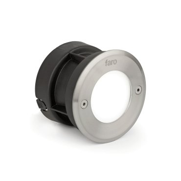 Faro Led-18 - applique encastrée - Ø 10 x 6,5 cm - 3W LED inclus - IP67 - acier inoxydable satiné - couleur de lumière blanc chaud