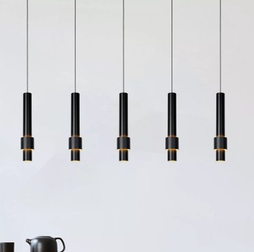 Lucide Margary - lampe suspendue - 103 x 8 x 169 cm - 5 x 4,2W LED dimmable inclus - noir