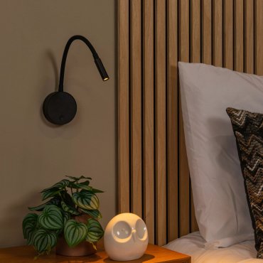 Lucide Asja - applique murale rechargeable - Ø 8,5 x 42,1 cm - 3W LED dimmable inclus - noir