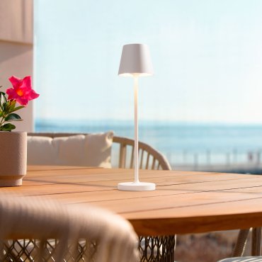 Nova Luce Petit - lampe de table rechargeable - Ø 7 x 28 cm - 2W dimmable LED inclus - IP54 - blanc