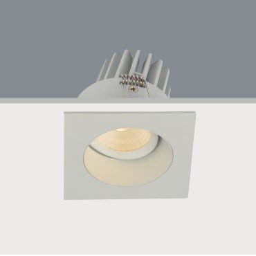Artdelight Venice 2808 - spot encastré - 80 x 80 mm, Ø 68 mm encastré - 8W LED dimmable inclus - IP44 - blanc