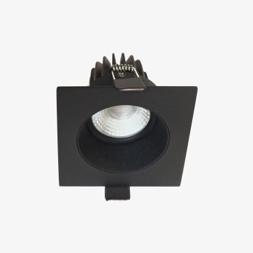 Artdelight Venice 2708 - spot encastrable - 80 x 80 mm, Ø 68 mm encastrable - 8W LED dimmable inclus - IP44 - noir