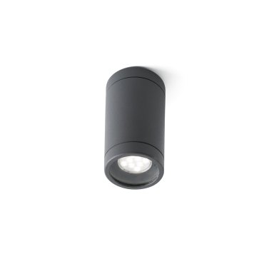Faro Olot - spot en saillie 1L - Ø 6 x 10,5 cm - IP44 - gris foncé
