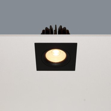 Artdelight Venice 2508 - spot encastrable - 80 x 80 mm, Ø 68 mm encastrable - 8W LED dimmable inclus - IP44 - noir