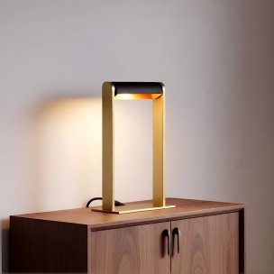Lucide Loras - lampe à poser - 18 x 9 x 32,5 cm - or mat et noir
