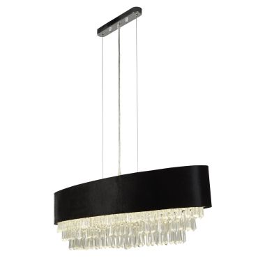 Searchlight Glamour - lampe suspendue - 100 x 26 x 150 cm - noir et transparent