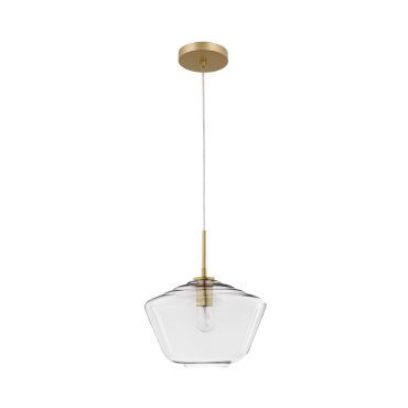 Nova Luce Prisma - lampe suspendue - Ø 30 x 124 cm - or et transparent