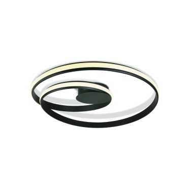 ONE Light Swirl - plafonnier - Ø 58 x 9,5 cm - 30W LED inclus - noir
