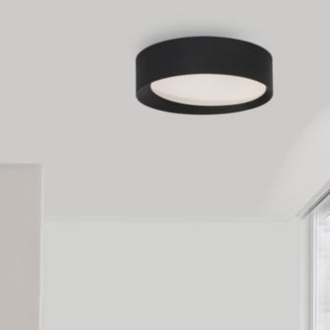 Nova Luce Oby - plafonnier - Ø 45 x 12 cm - 30W LED dimmable inclus - noir sable