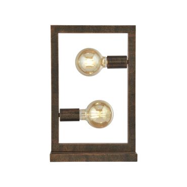 Searchlight Oblong - lampe de table - 12 x 46 cm - marron rustique