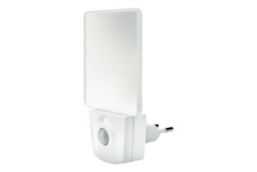 Veilleuse à led intégrée - veilleuse - 11,4 x 6,5 x 7,6 cm - avec capteur jour et nuit + détecteur de mouvement - blanc et transparent