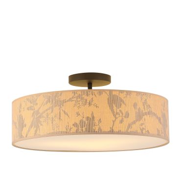Searchlight Isla - plafonnier - Ø 55 x 15 cm - brun et noir